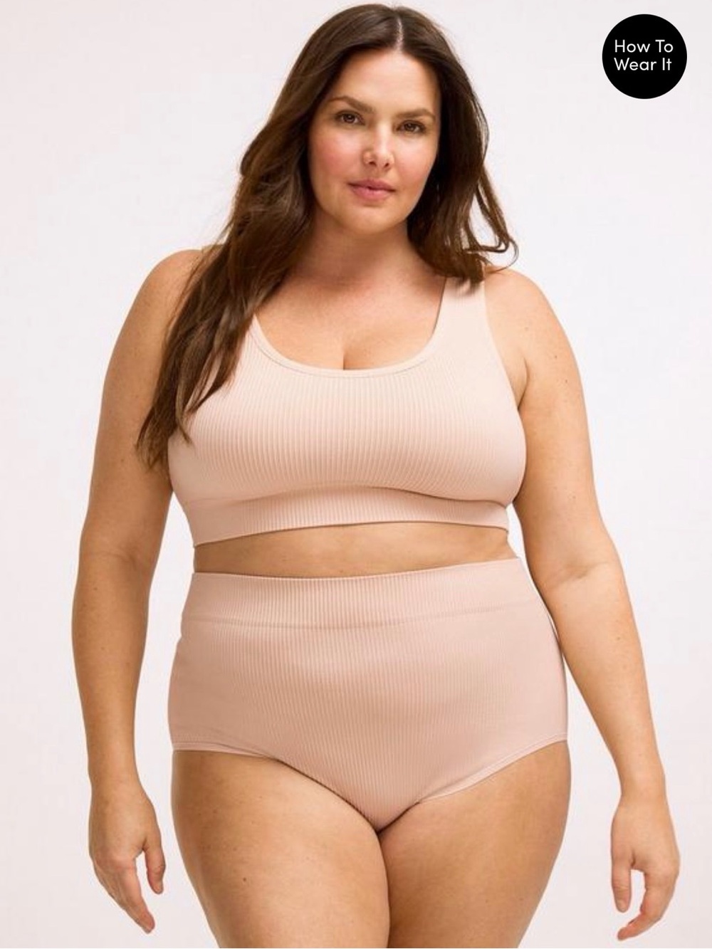 Seamless Ribbed High-Waist Brief Nude